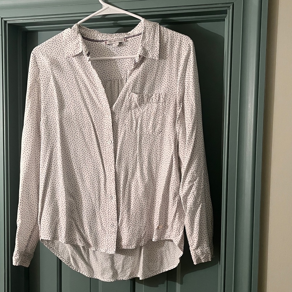 Tommy Hilfiger White Shirt with Black Dots